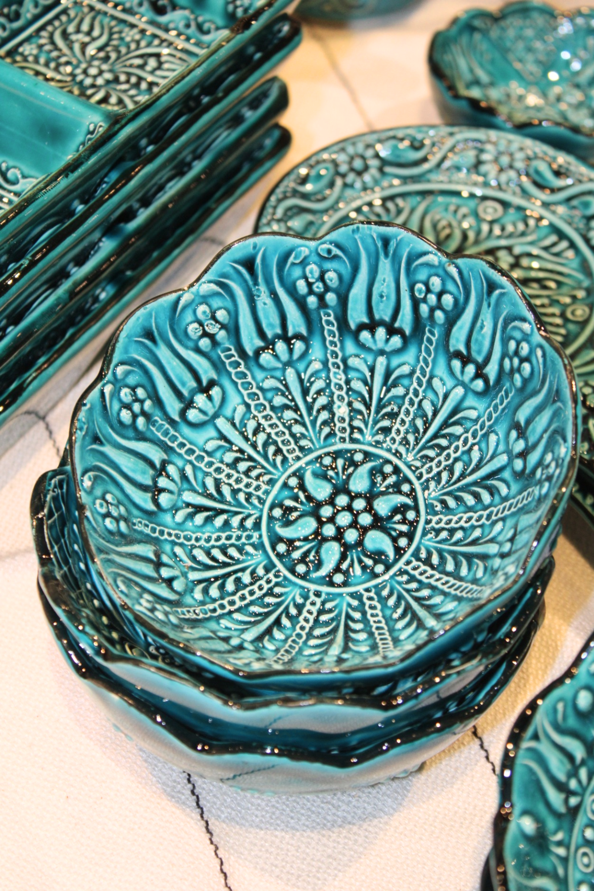 Turquoise Ceramic Bowls- 12 cm
