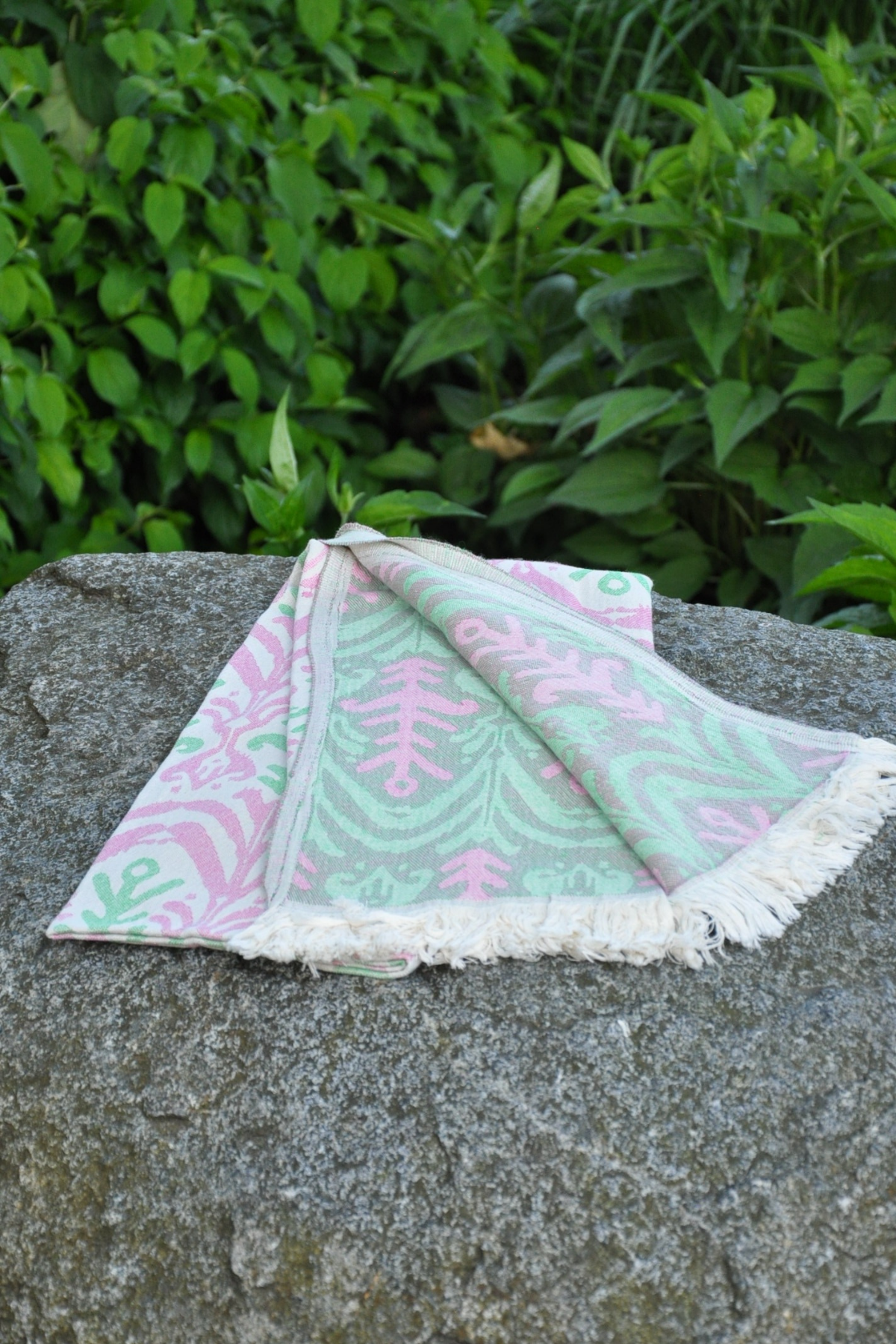 Tree of Life Turkish Towels-Green and Pink