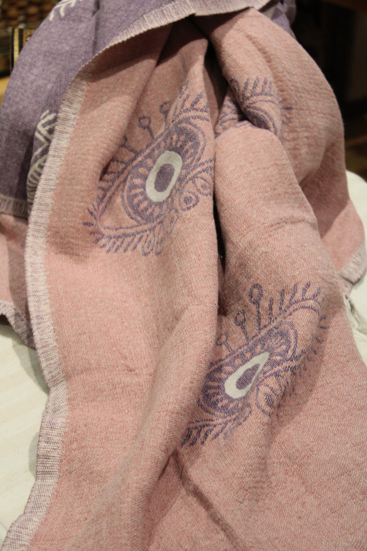 Protection Eye with White Eye on Purple Turkish Towel