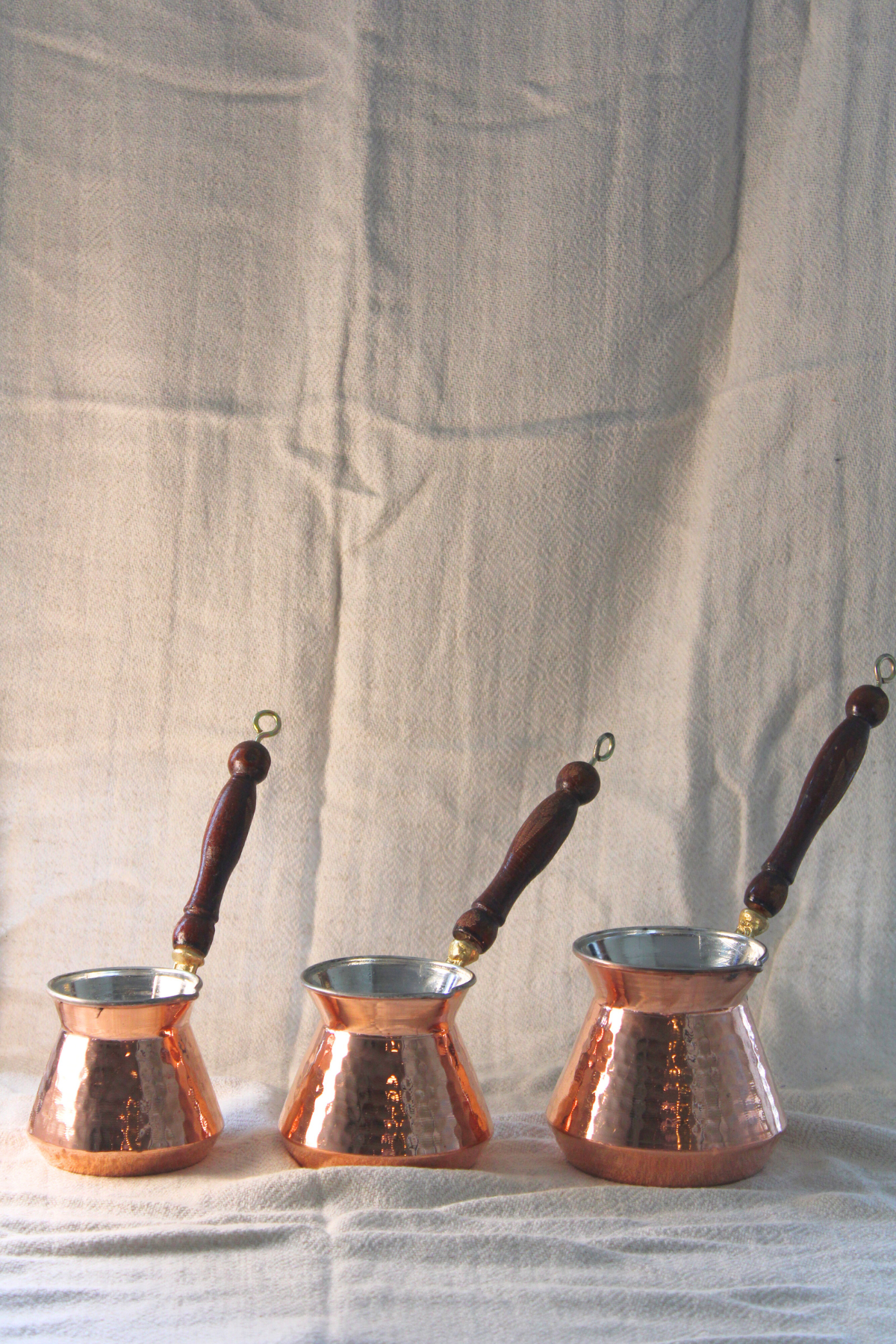 Heirloom Copper Cezve Coffee Pot – Handcrafted Elegance with Wooden Handle