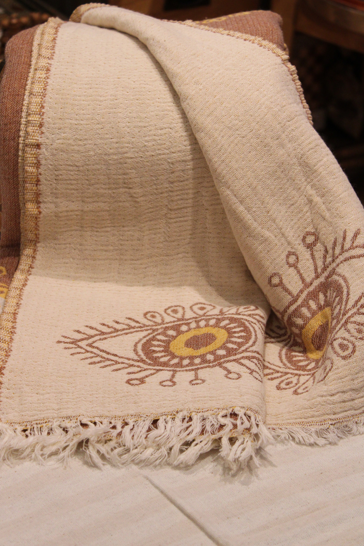 Protection Eye Turkish Towel-Chestnut