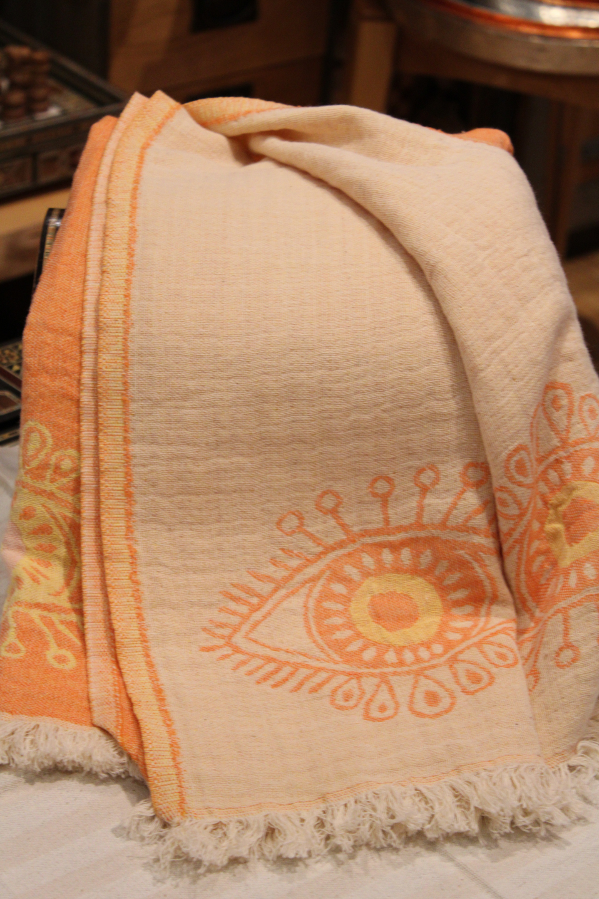 Protection Eye Turkish Towel-Orange