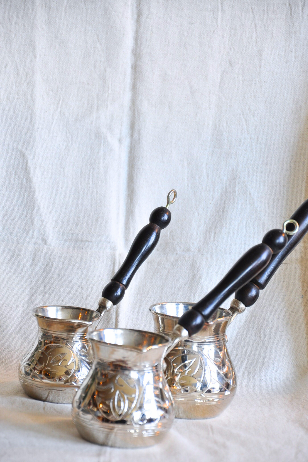 Antic Cezve Coffee Pot-Silver Colour