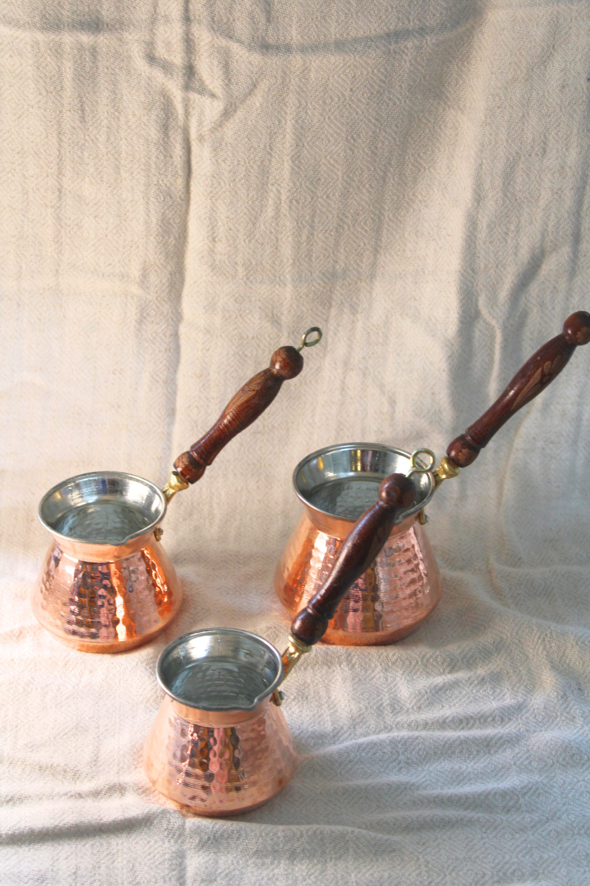 Heirloom Copper Cezve Coffee Pot – Handcrafted Elegance with Wooden Handle
