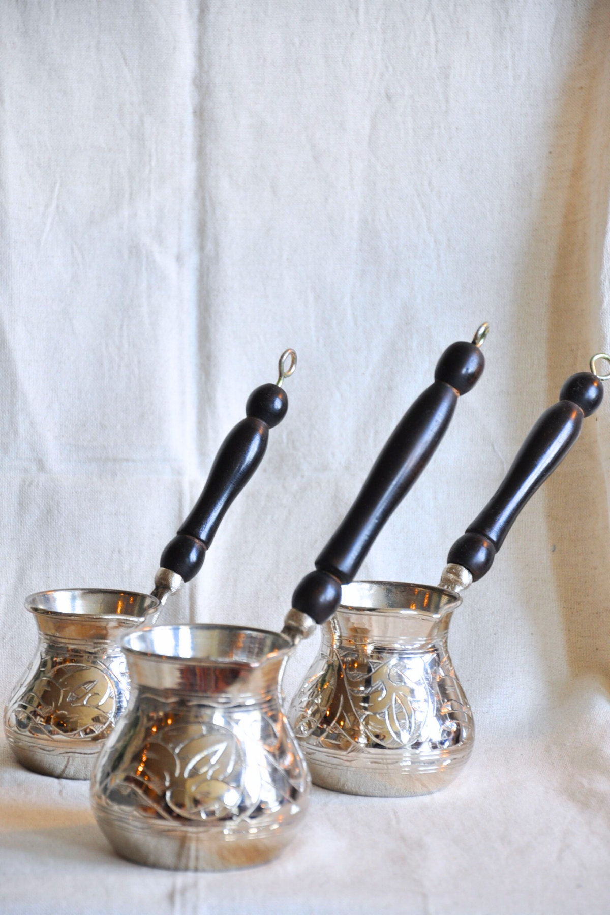 Antic Cezve Coffee Pot-Silver Colour