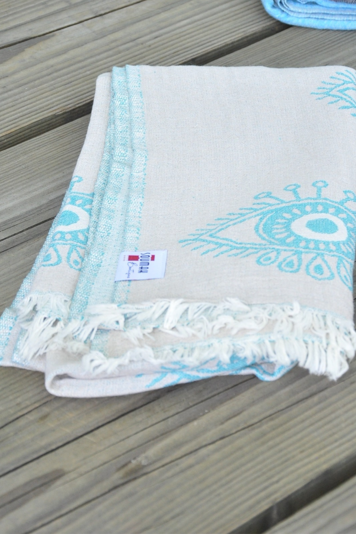 Protection Eye White with Green Eye Turkish Towel