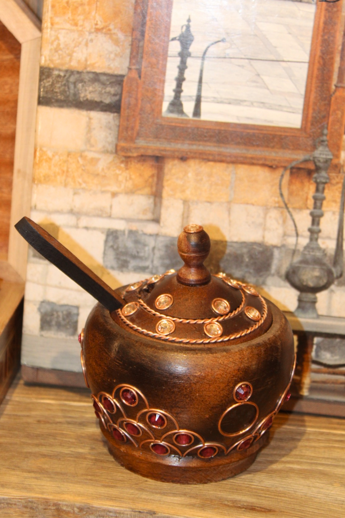 Sugar Bowl With a Wooden Spoon