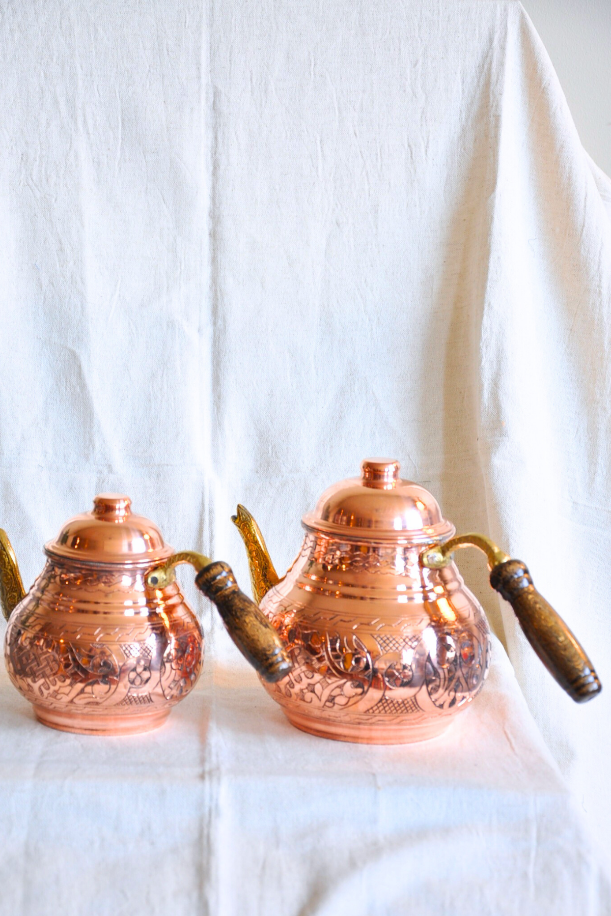 Majestic Copper Tea Kettle-Engraved Bronze Colour
