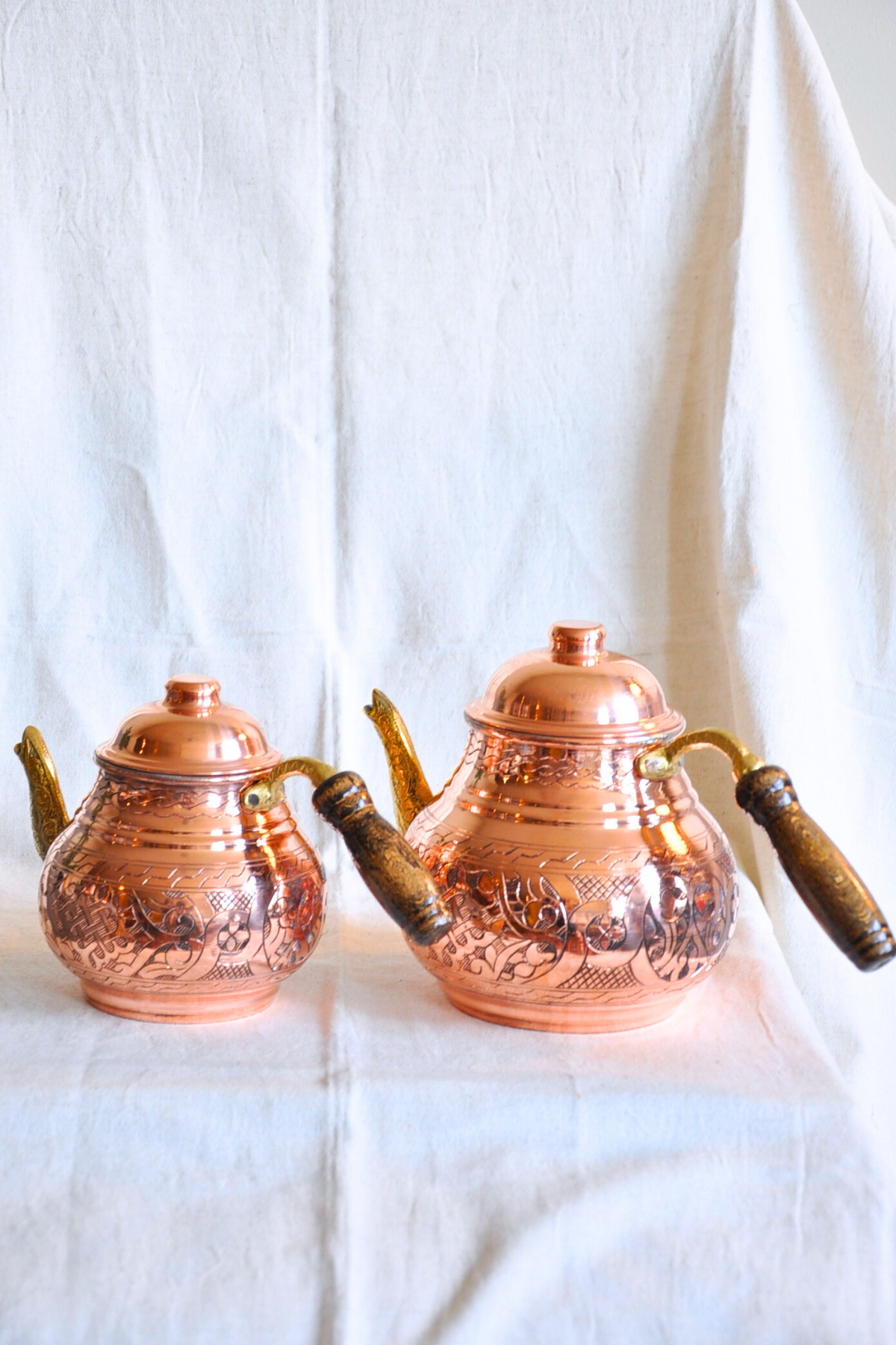 Majestic Copper Tea Kettle-Engraved Bronze Colour