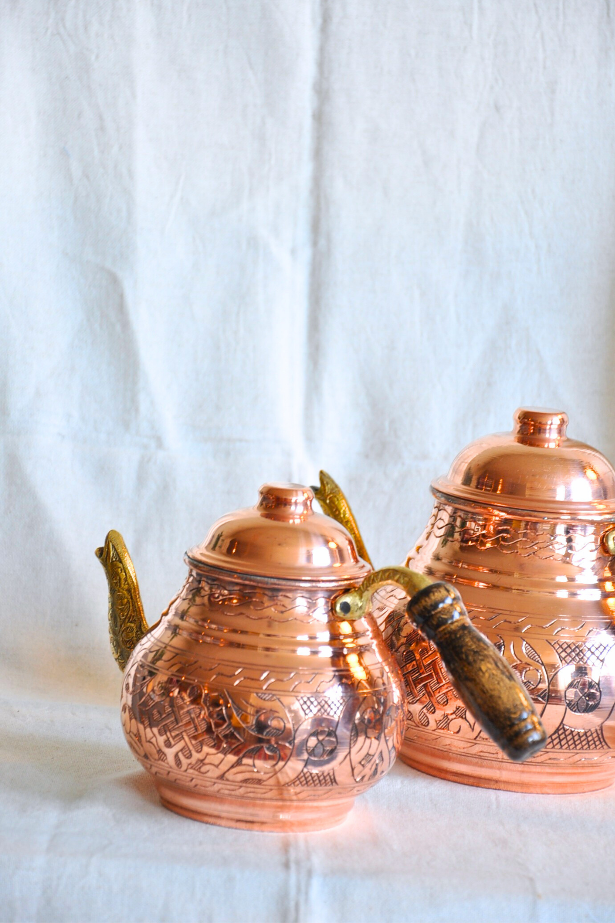 Majestic Copper Tea Kettle-Engraved Bronze Colour