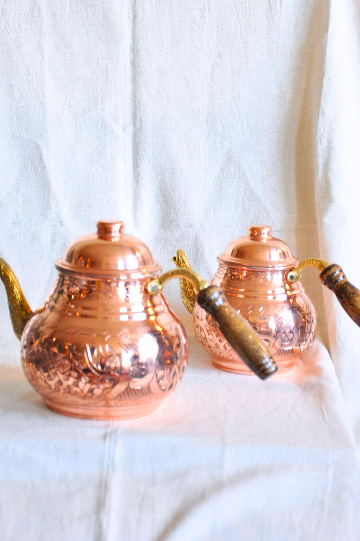 Majestic Copper Tea Kettle-Engraved Bronze Colour