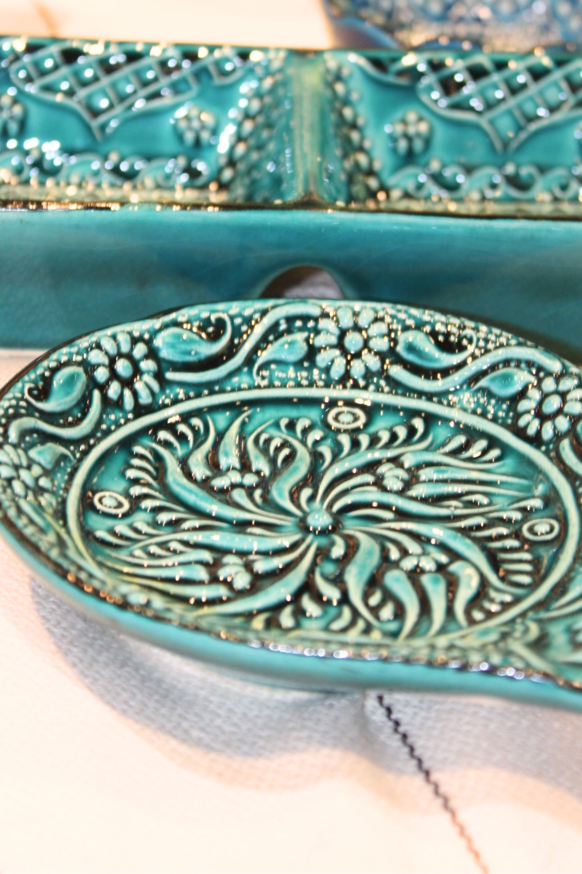 Turquoise Ceramic Spoon Rest