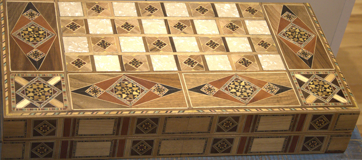 Sadaf Syrian Mosaic Backgammon & Chess Board