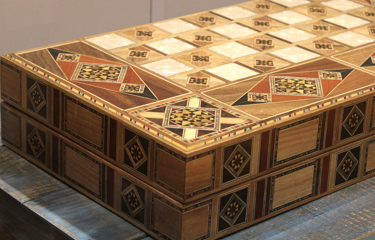 Sadaf Syrian Mosaic Backgammon & Chess Board