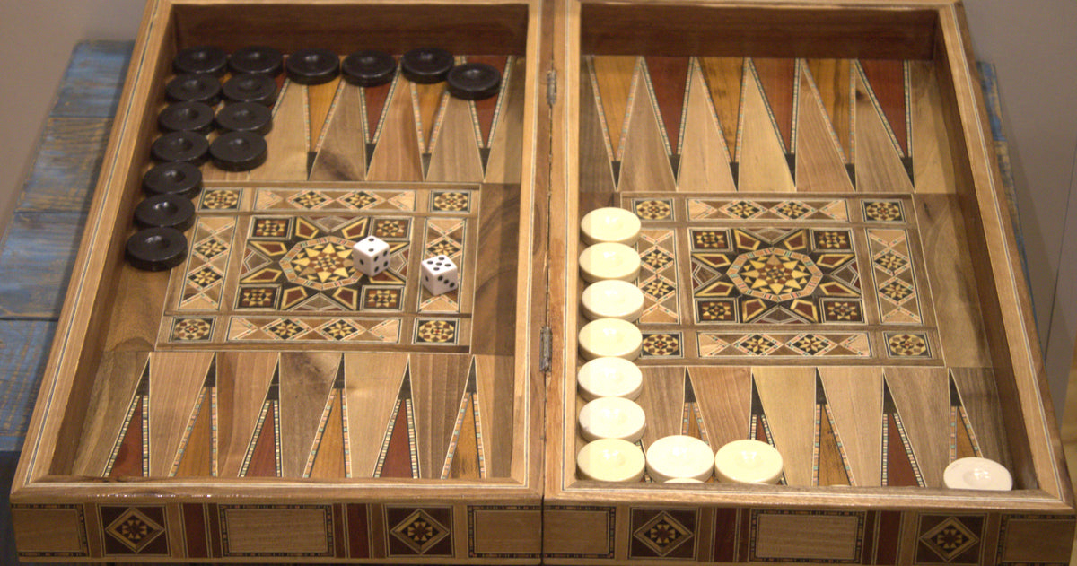 Sadaf Syrian Mosaic Backgammon & Chess Board