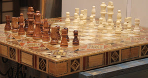 Sadaf Syrian Mosaic Backgammon & Chess Board