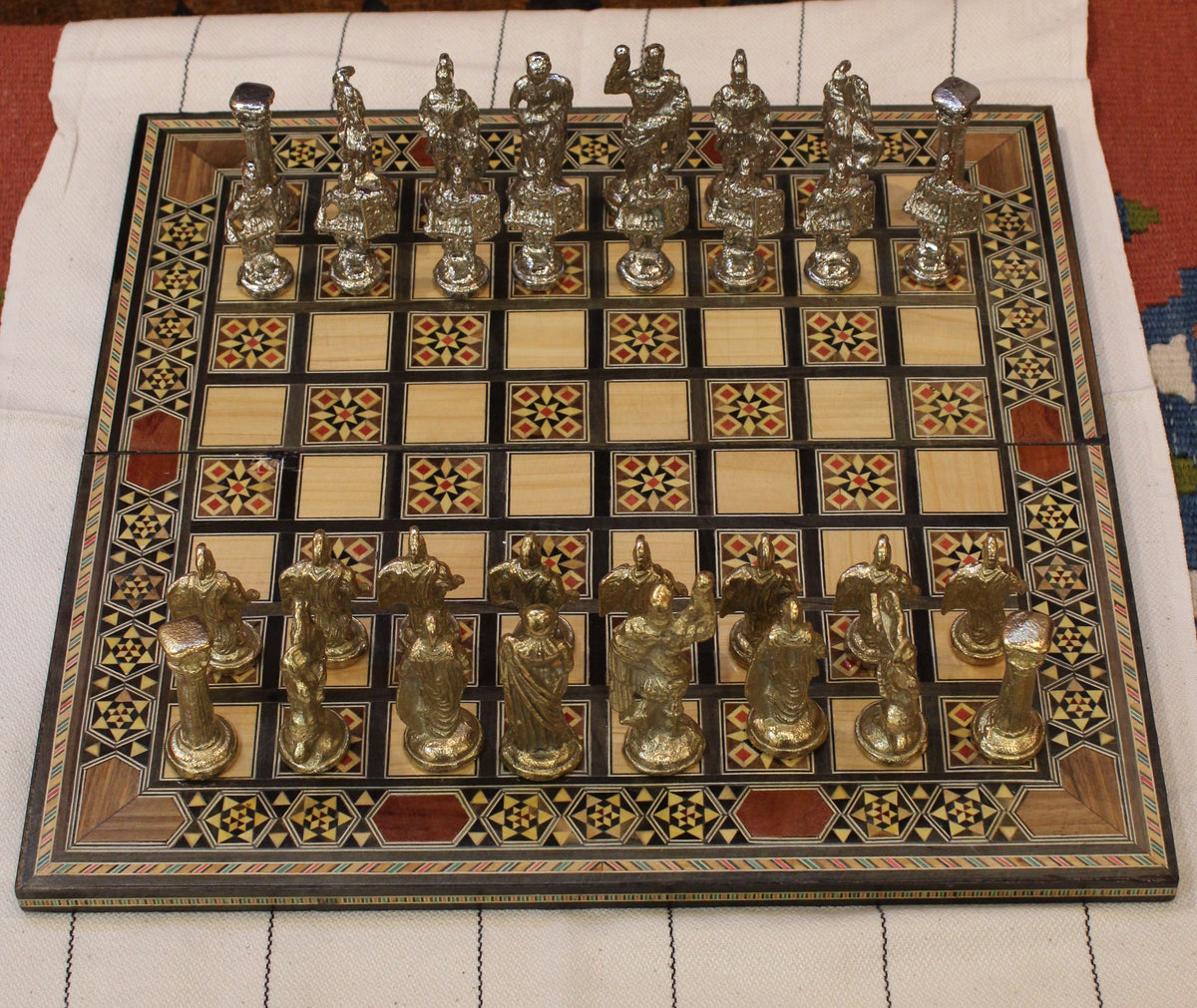 Wajd Syrian Mosaic Chess & Playing Cards Board
