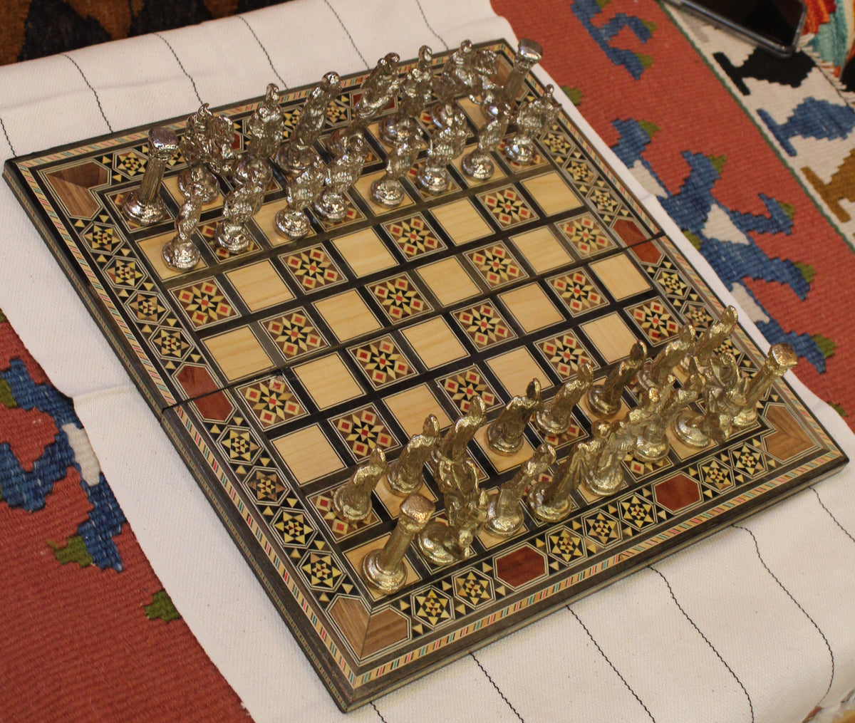 Wajd Syrian Mosaic Chess & Playing Cards Board