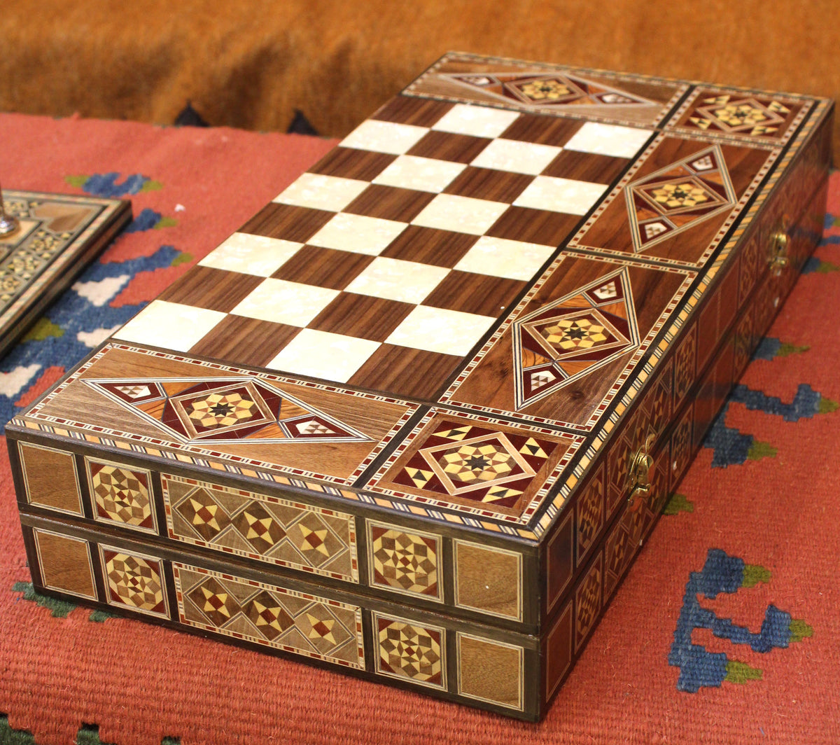 Syrian Deluxe Mosaic Backgammon & Chess Board