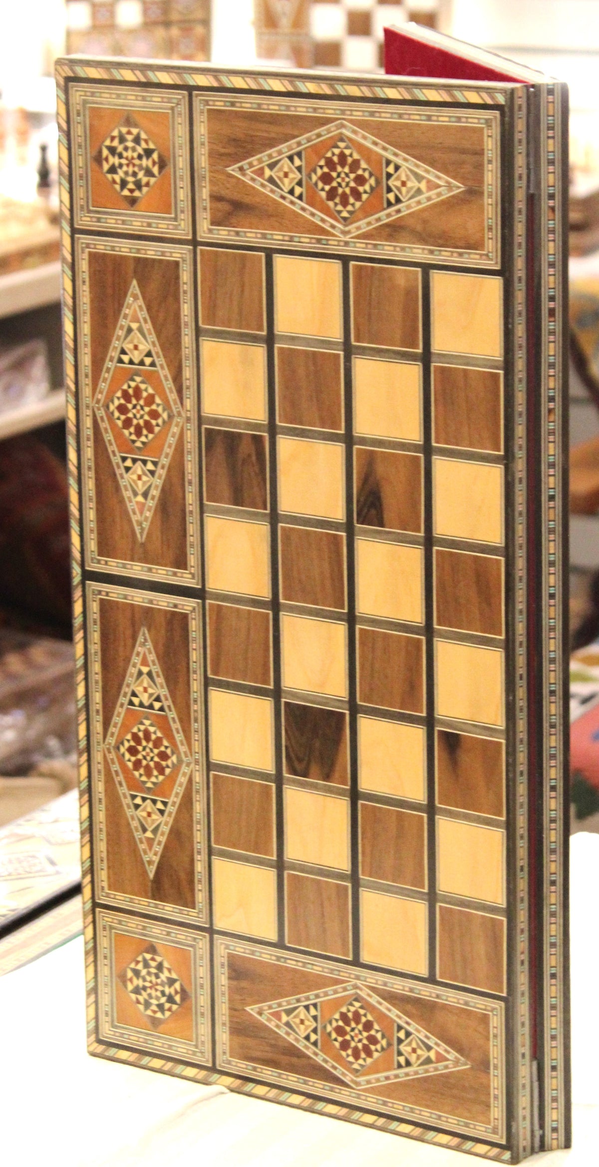 Aziz Foldable Syrian Mosaic Chess & Card Set