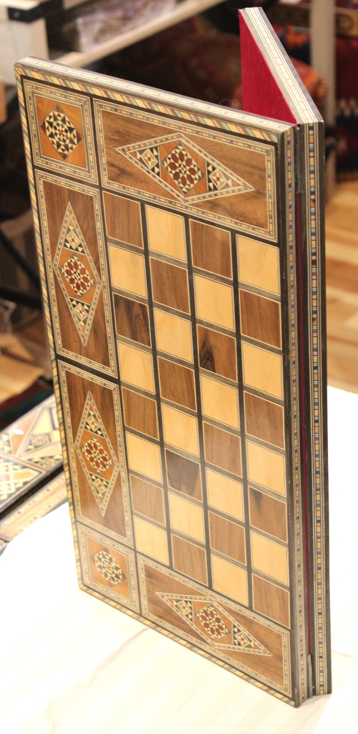 Aziz Foldable Syrian Mosaic Chess & Card Set