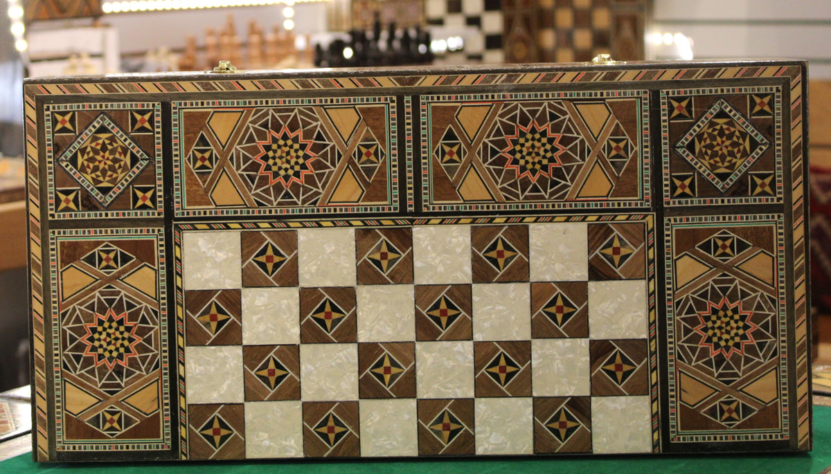 Awzan Syrian Mosaic Backgammon & Chess Board