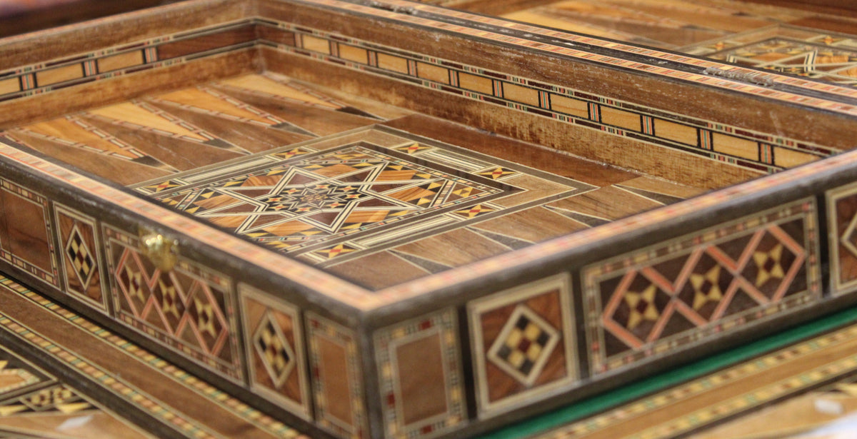 Awzan Syrian Mosaic Backgammon & Chess Board