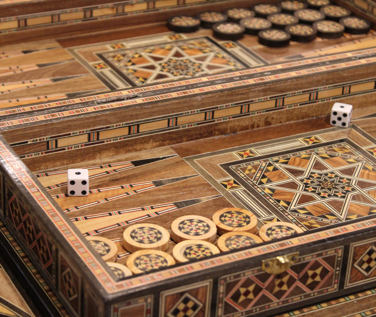 Awzan Syrian Mosaic Backgammon & Chess Board