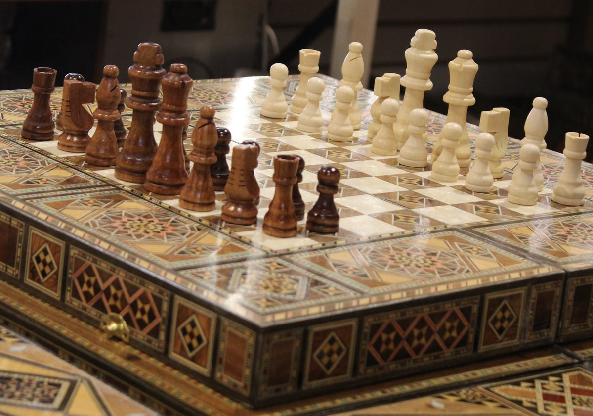 Awzan Syrian Mosaic Backgammon & Chess Board