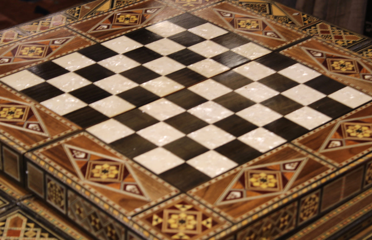 Hikma Syrian Mosaic Backgammon & Chess Board