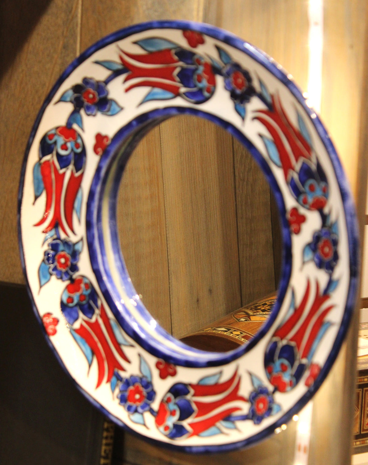 Handpainted Ceramic-Frame Mirror