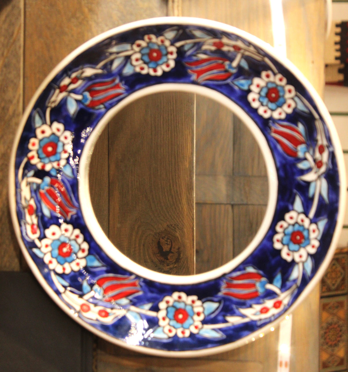 Handpainted Ceramic-Frame Mirror