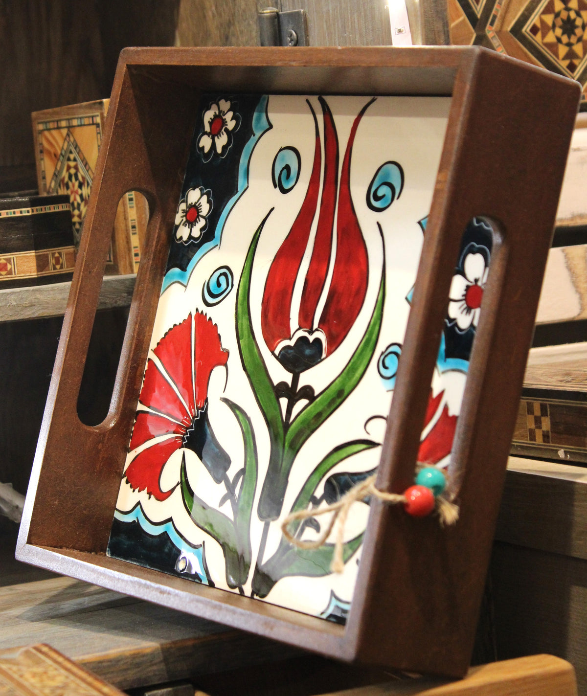 Wooden Handpainted Trays