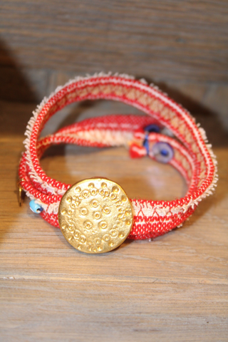 Habiba Unisex Handmade Bracelet Handwoven Linen Fabric