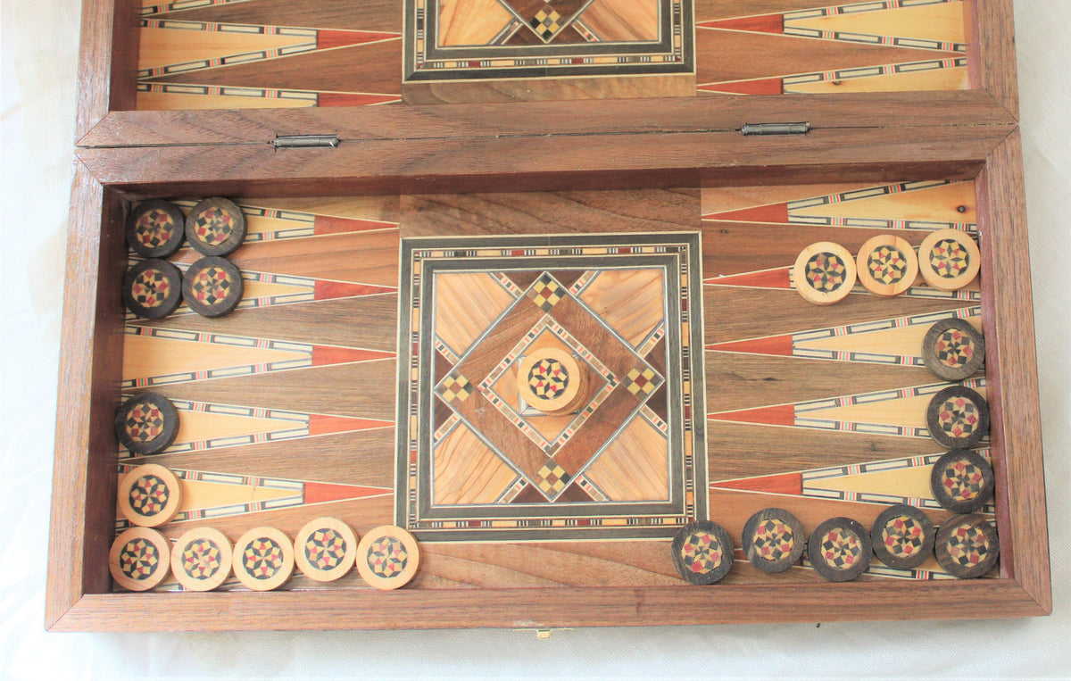 Harakat Syrian Mosaic Backgammon & Chess Board