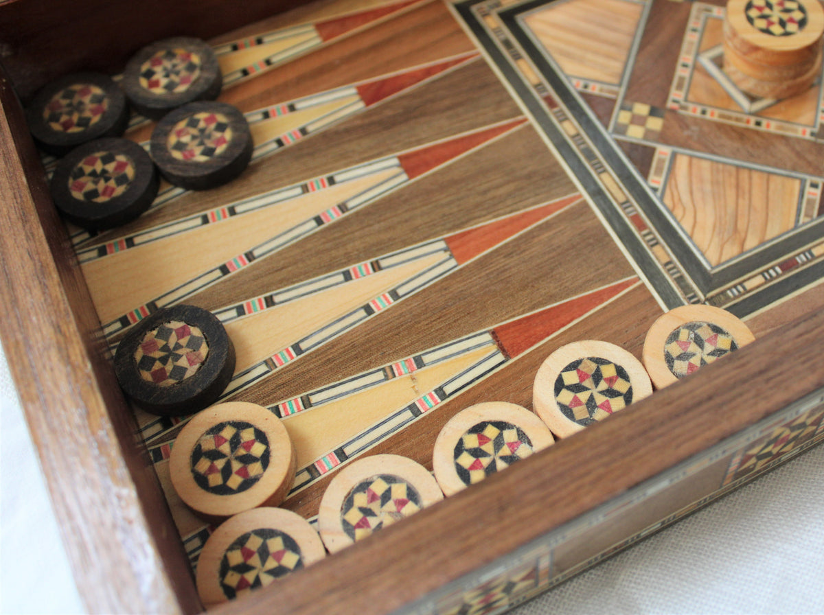 Harakat Syrian Mosaic Backgammon & Chess Board