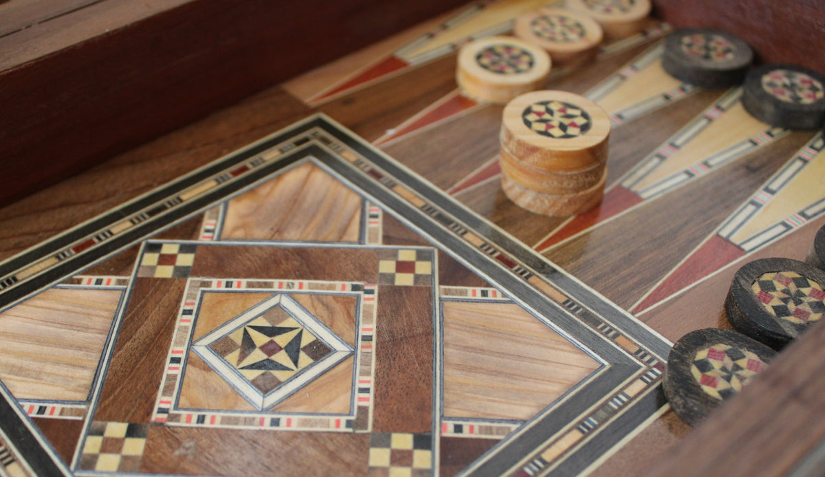 Harakat Syrian Mosaic Backgammon & Chess Board