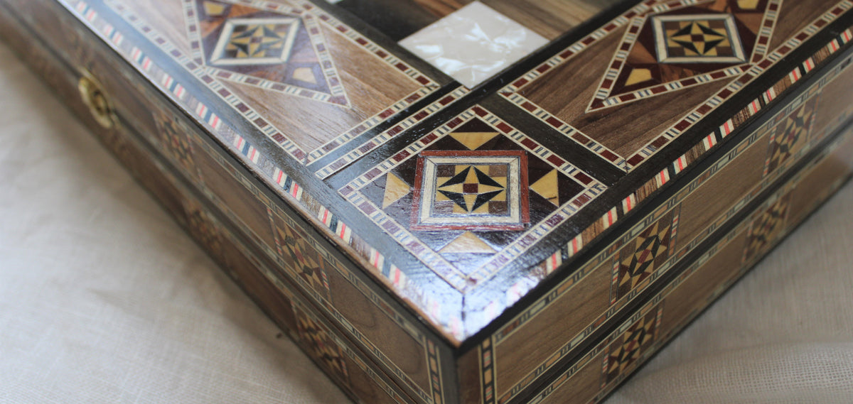 Harakat Syrian Mosaic Backgammon & Chess Board