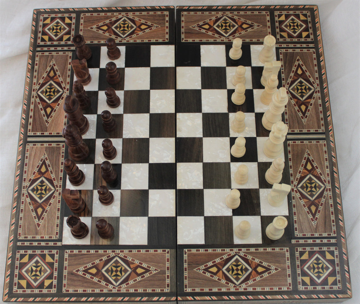 Harakat Syrian Mosaic Backgammon & Chess Board