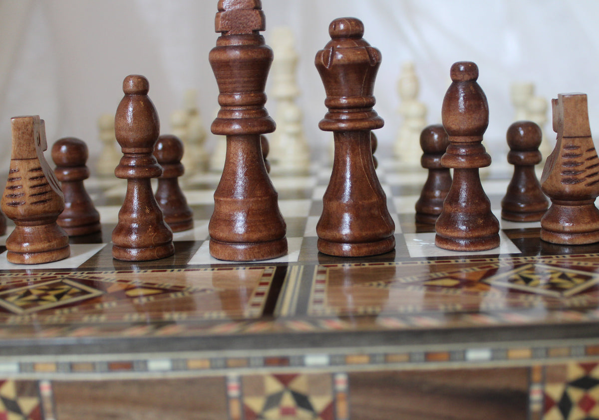 Harakat Syrian Mosaic Backgammon & Chess Board