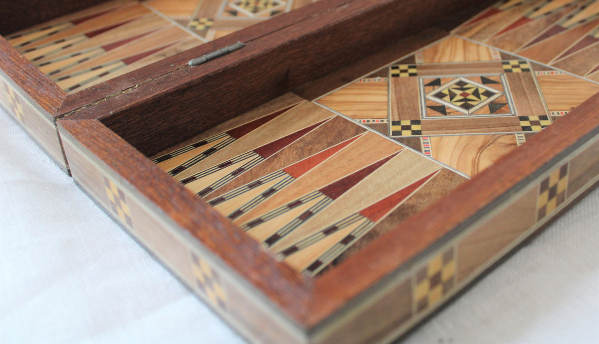 Sukun Syrian Mosaic Backgammon & Chess Board