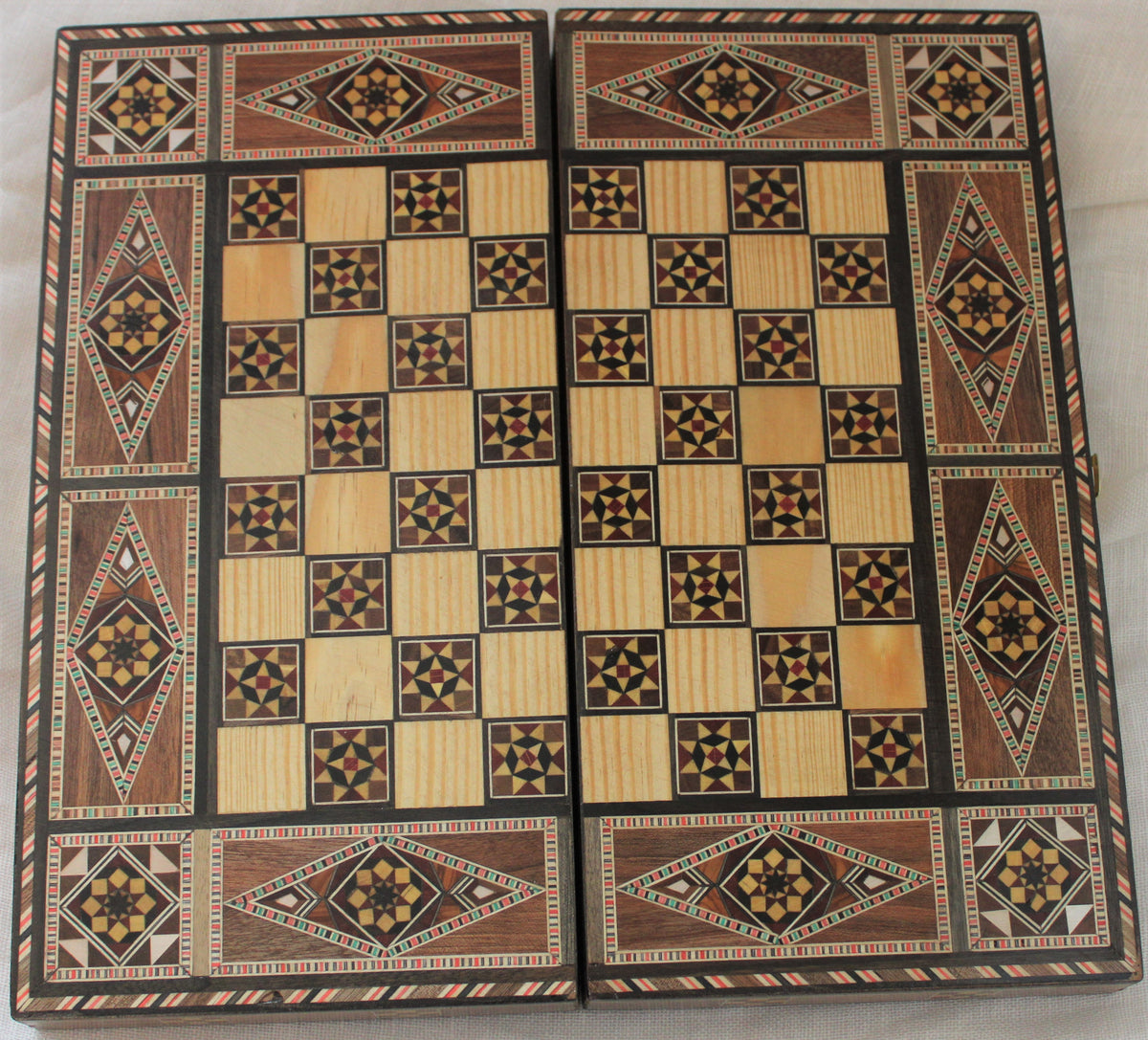 Sukun Syrian Mosaic Backgammon & Chess Board