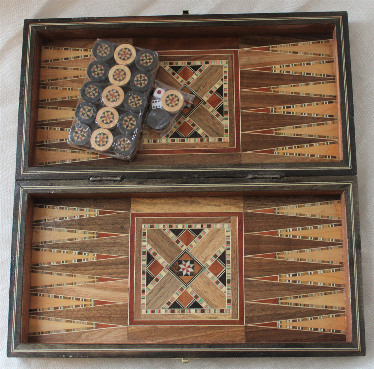 Sukun Syrian Mosaic Backgammon & Chess Board