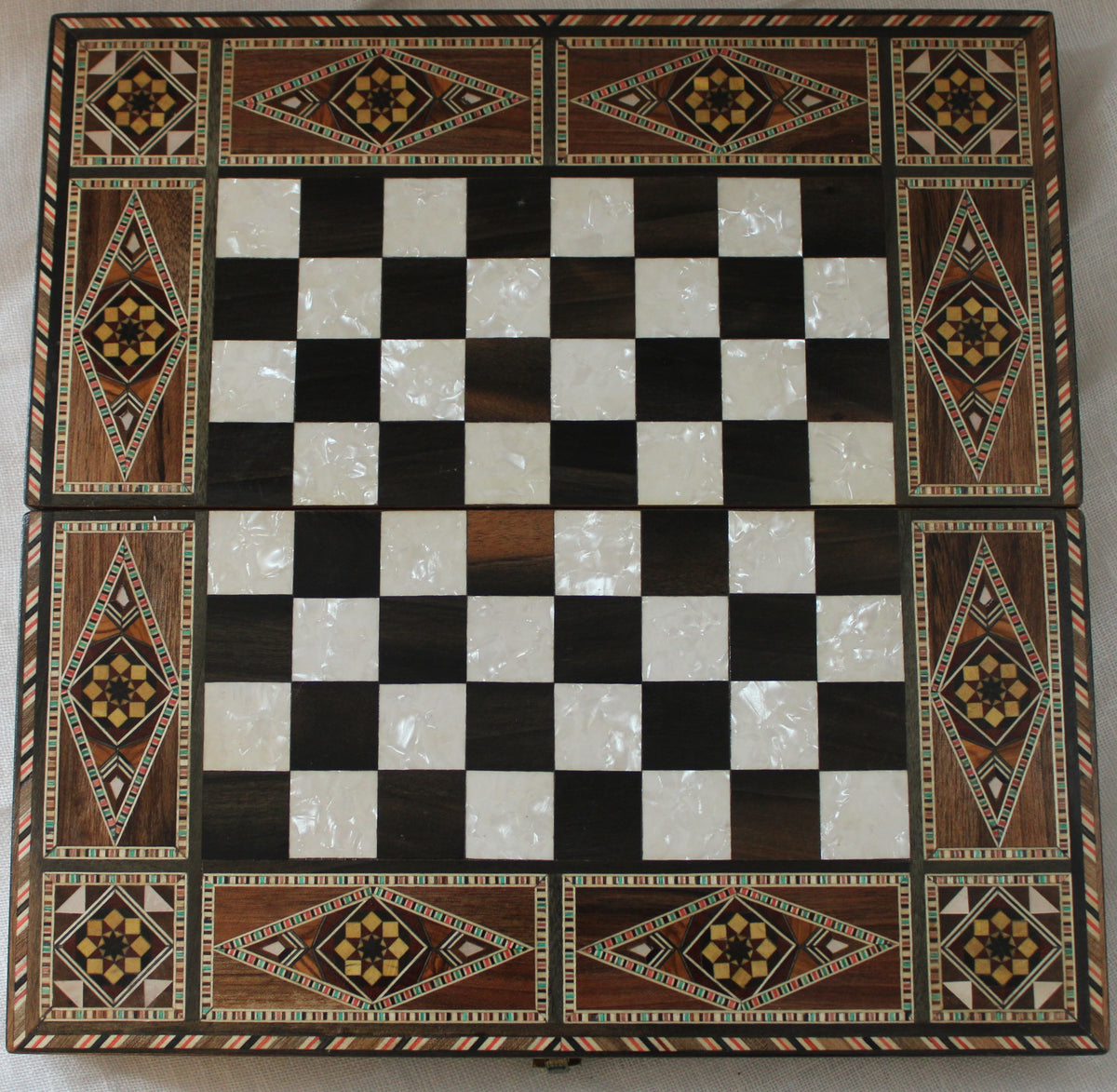 Sukun Syrian Mosaic Backgammon & Chess Board