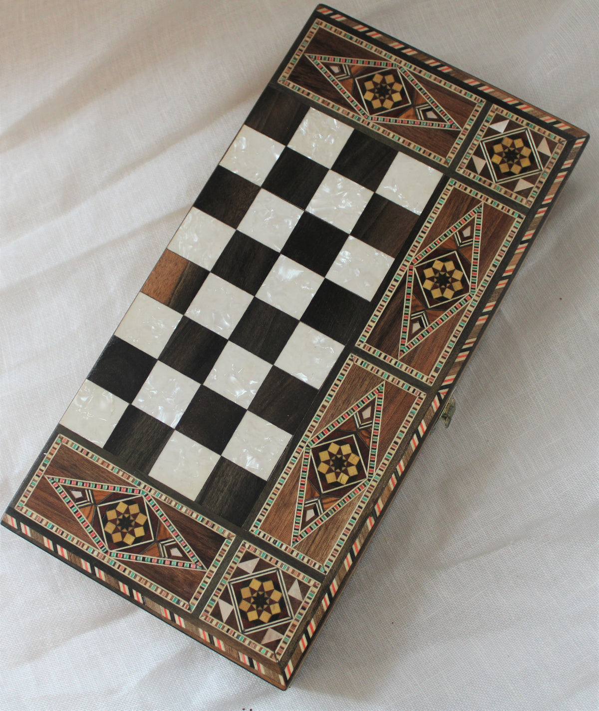 Sukun Syrian Mosaic Backgammon & Chess Board