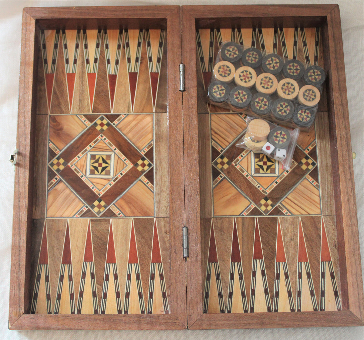 Sukun Syrian Mosaic Backgammon & Chess Board