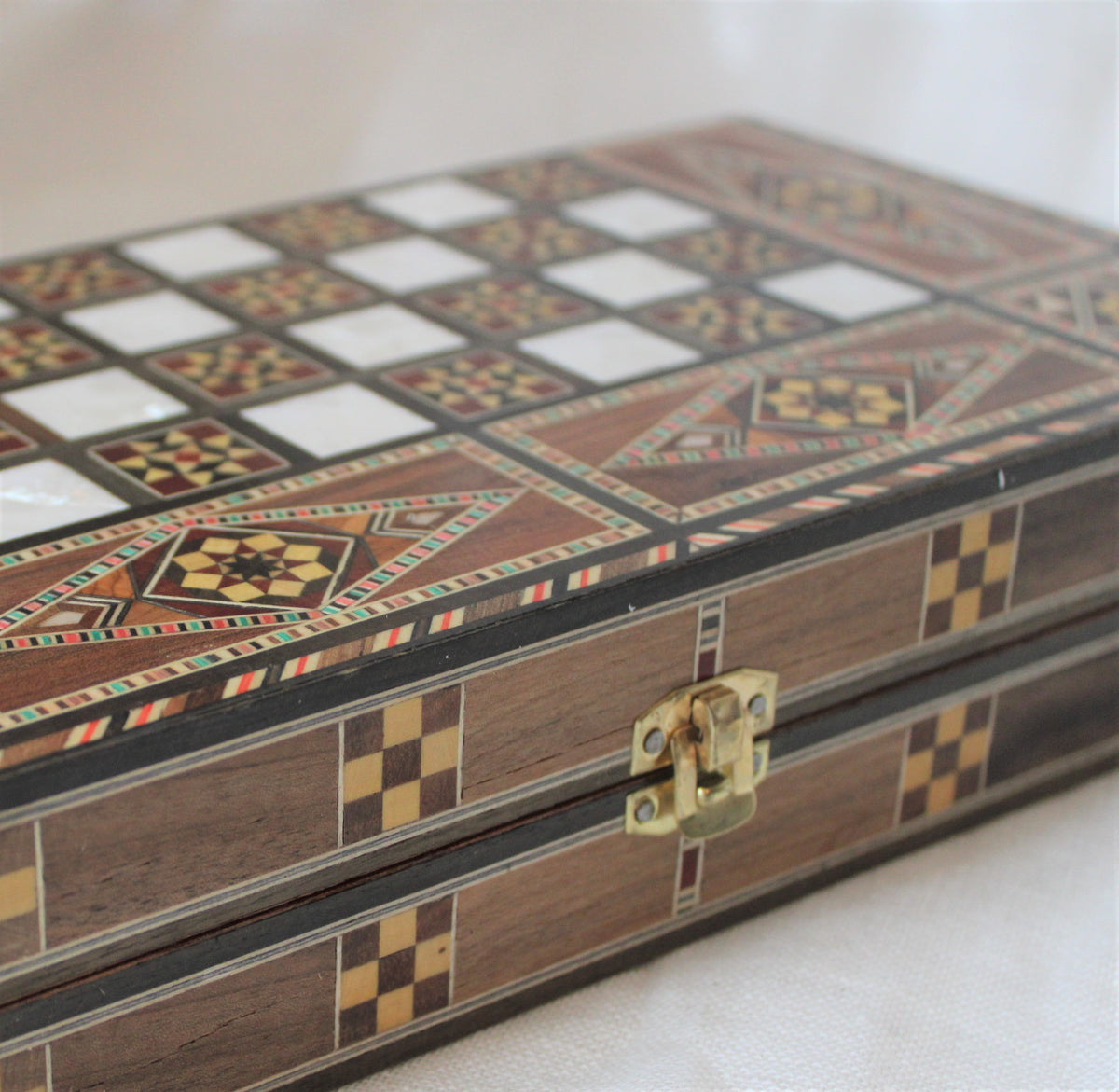 Sukun Syrian Mosaic Backgammon & Chess Board