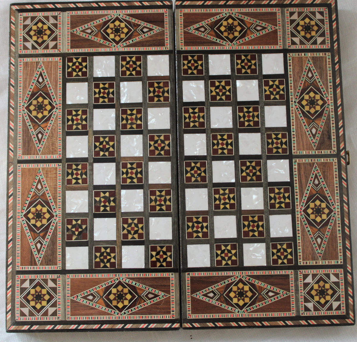 Sukun Syrian Mosaic Backgammon & Chess Board