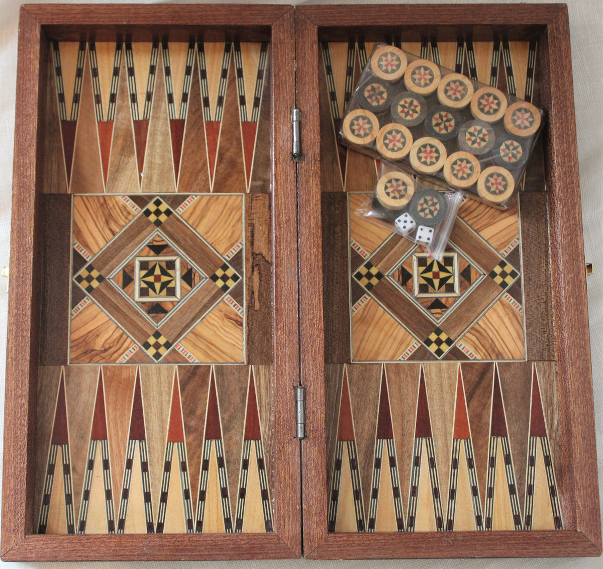 Sukun Syrian Mosaic Backgammon & Chess Board