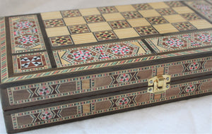 Sukun Syrian Mosaic Backgammon & Chess Board